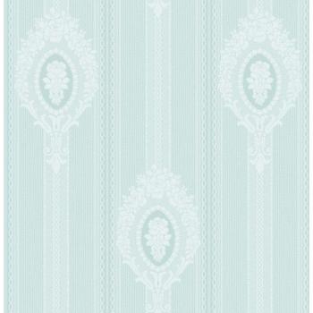 Blue Floral Stripe Wallpaper Collection