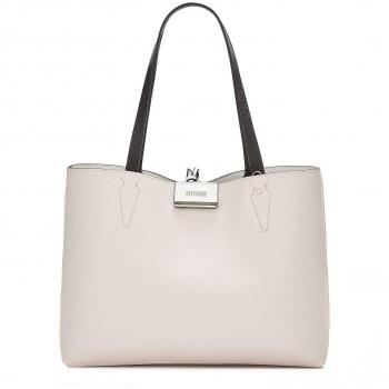 GUESS Bobbi Inside Out Tote White Multi / Taupe