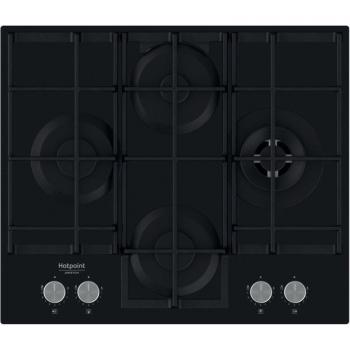 Hotpoint HAGS 62F/BK Encimera de Gas Integrado, 59cm, Color Negro, 4 Zonas