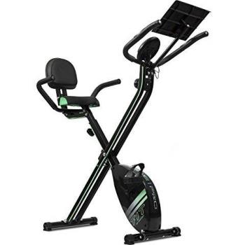 Cecotec Bicicleta Estática Plegable con Volante de Inercia de 2,5 Kg X-Bike Pro. Sistema Silence Fit, Respaldo, Manillar y Sillín Regulable, Pulsómetro, Pantalla LCD, Ruedas, Peso máximo 100 Kg