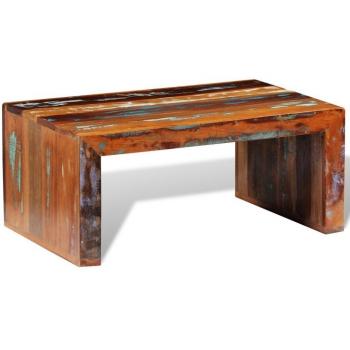 vidaXL Mesita de café de madera reciclada estilo antiguo pulida pintada lacada