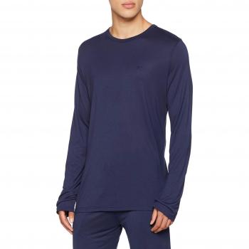 Hom Hill Modal tee-Shirt Crew Neck LS, Camiseta de pijama para hombre, Azul