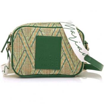 Bandolera Danela verde de Mariamare con tejido trenzado y cierre de cremallera