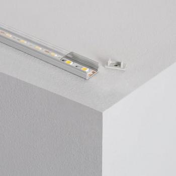 Perfil de Aluminio Superficial con Tapa Continua para Tiras LED hasta 12 mm - 2 m