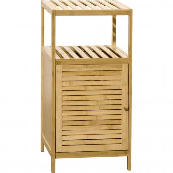 Estantería de Baño de Bambú con 1 Puerta y Estante