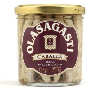 Lomos de caballa con aceite de oliva Olasagasti, 315 g, producto enlatado, contiene lomos de caballa en aceite de oliva, presentación en lata de 315 gramos