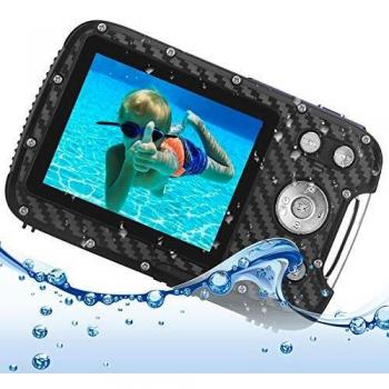 Cámara Digital Impermeable para Adolescentes, Videocámara Full HD 1080P de apuntar y Disparar, Zoom Digital de 8X / cámara subacuática de 16 MP