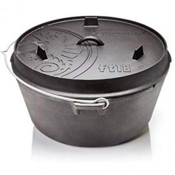 Olla Holandesa Petromax ft18, 16,1 litros, sin patas, apta para todo tipo de cocinas y fuego abierto