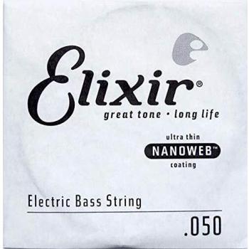 Elixir 15350 Nickel Plated Steel Single Bass String with NANOWEB Coating 050