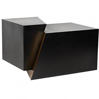 Adda Home Mesa de Centro Hierro Victoria 79x57,5x47 Cm - Negro/Dorado, Diseño Elegante y Sofisticado