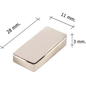 WOLFPACK LINEA PROFESIONAL 5411160 Iman Wolfpack Neodimio Rectangular 28x11x3 mm.