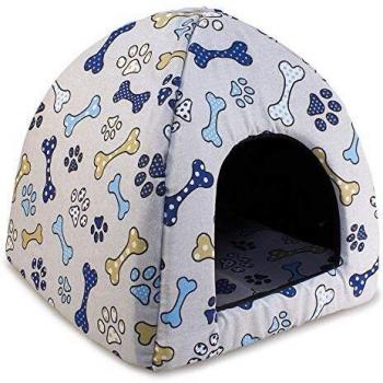 ARQUIVET Iglú Huesos para Perros y Gatos con cojín extraíble - 45 x 45 x 40 cm - Cueva para Mascotas - Camita para Perritos - Cama para el Descanso de Perros y Gatos pequeños y medianos