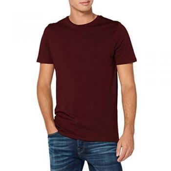Jack & Jones Organic Cotton Slim Fit T-Shirt in Burgundy