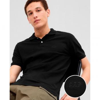 Polo de Hombre Gap en Piqué con Logo, Color Negro, Talla S