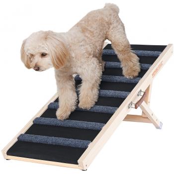 Vevor Adjustable Folding Pet Ramp for Dogs and Cats - 39.3 in. Long, Height Adjustable from 15 in. to 22 in
