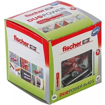 Taco DuoPower 8x40 mm con tornillos - Caja de 50 unidades