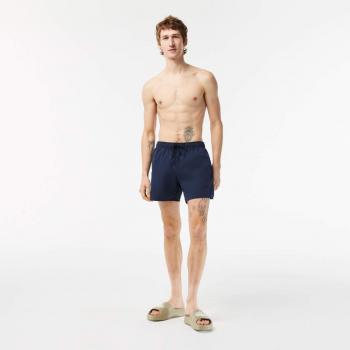 Lacoste Men's Navy Blue Green Quick-Dry Swim Shorts - Size: XX-Large