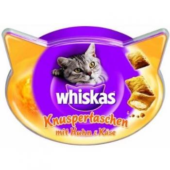 Whiskas Temptations Snacks para Gatos Sabor Pollo y Queso - Pack Ahorro 60g (8 unidades)