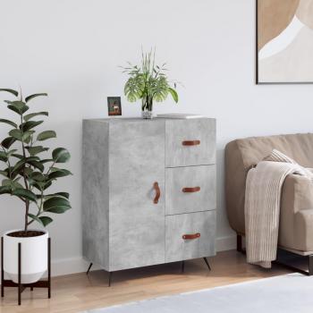 Aparador de madera de ingeniería 69,5x34x90 cm en color gris hormigón, mueble de almacenaje para salón, buffet, armario auxiliar y armario de almacenamiento