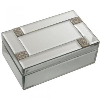 Caja-Joyero Alexandra House Living Gris Cristal Espejo 21 x 8 x 13 cm