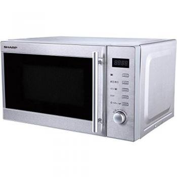 Sharp R20STW Microondas 20L, Control Mecánico y Táctil, 800W, 800 W, 20 litros, Acero inoxidable