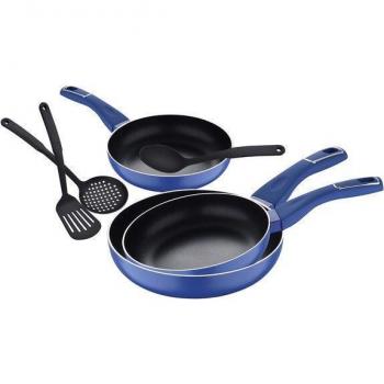 Lote de 3 sartenes San Ignacio Indigo con accesorios de cocina