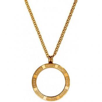 Colgante Viceroy Plaisir de acero dorado y cristal para medallon de 29 mm.
