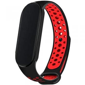 Correa Deportiva COOL Negra-Roja para Xiaomi Mi Band 5/6/Amazfit Band 5