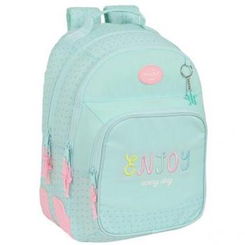 Mochila doble adaptable con carro reciclado Blackfit8 Enjoy 32x42x15cm