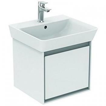 Mueble de baño Ideal Standard Air E0842EQ, 435mm, 1 cajón, color gris claro brillante / blanco mate