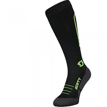 Calcetín de compresión Scott RC Compression negro/safety yellow, talla 36-38 (S) unisex adulto, con soporte en el arco del pie