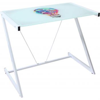 Escritorio para portátiles para pc de casa o la oficina de acero y cristal, diseño de LAMP
