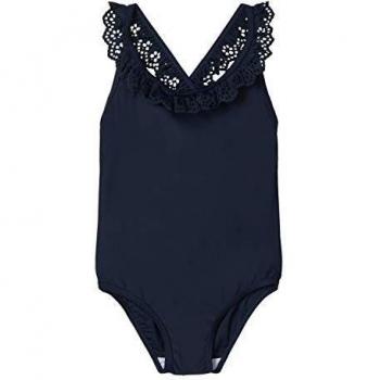 NAME IT Nmfzolla Swimsuit Traje de baño de una Sola Pieza, Zafiro Oscuro, 98/104 para Niñas