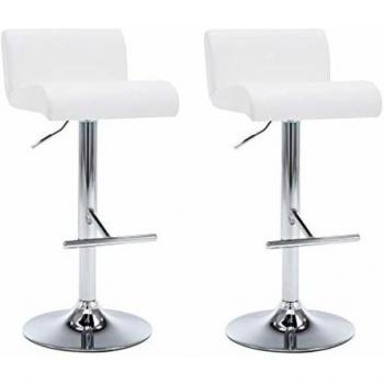 vidaXL 2X Sillas de Bar Cuero Sintético Blanco Accesorios Mobiliario Taburetes