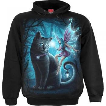 Spiral Kids Cat and Fairy Black Hoodie Sweater