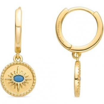 Pendientes de Plata de Ley 925 con Turquesa y baño de oro amarillo de 18K - Arleo Trendcon Luxenter