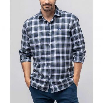 Scotta 1985 Camisa de cuadros verde para hombre con corte regular