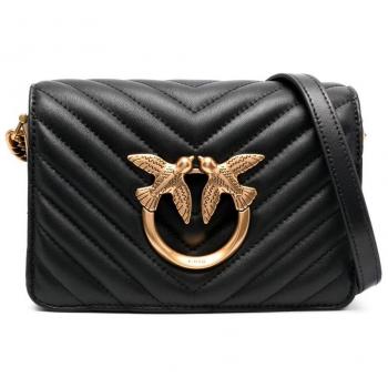 Pinko Chevron Love Click Shoulder Bag - Black, Cross Body Bag, Female, Size: ONE SIZE
