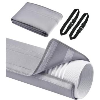 VEVOR Portable Air Conditioner Hose Insulation Sleeve Cover for 5-5.9 Diameter Exhaust Hoses with 2 Adjustable Straps, Gray