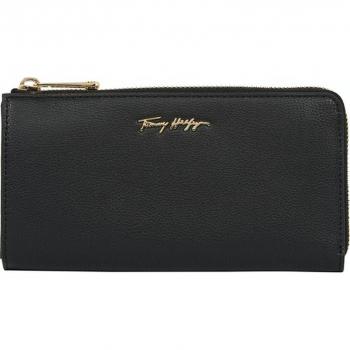 Cartera Tommy Hilfiger Joy Large ZA, color negro, medidas 19x10x3cm