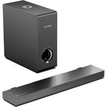 Barra de Sonido Ultimea Nova S50 3 Altavoces, Sonido Envolvente 3D, 2.1 Canales, Potencia Máxima 160W, BASSMAX, Dolby Atmos, Bluetooth 5