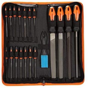 V VONTOX 19Pcs Juego de Limas y Escofinas,Juego de Limas Multiusos en Acero con Alto Contenido de Carbono Incluye 4 Limas