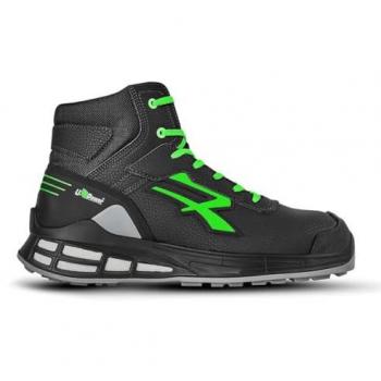 U-Power Kent S3 SRC Ci ESD - Botas de seguridad, puntera de aluminio, sistema anti-perforación, plantilla transpirable, antibacteriano, anatómico, piel negra, talla 45 EU