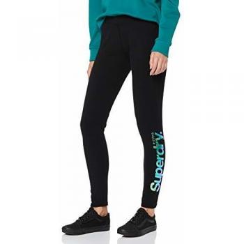 Superdry Core Legging Mallas de Entrenamiento, Negro