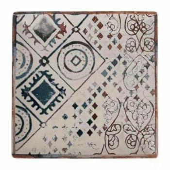Plato Llano Grecia de Porcelana La Mediterránea 24 x 24 x 2 cm (6 Unidades)