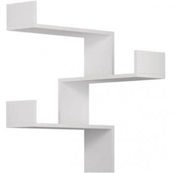 Estantería de esquina de pared con 3 estantes H90 cm - Color blanco
