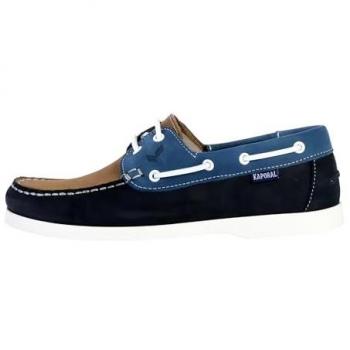 Kaporal Fabli Leather Moccasins in Blue Beige