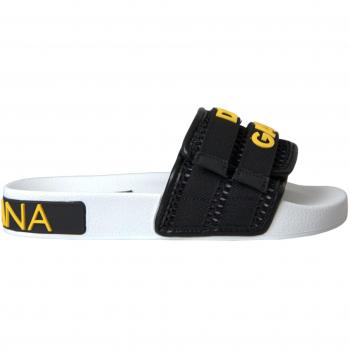 Dolce & Gabbana Logo Beachwear Flats Sandals Shoes - Black, Female, Size: EU36/US5.5 (3 UK, 6 US)