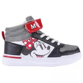 Zapatillas Cerdá Minnie para niñas en color negro, características: diseño de Minnie Mouse, material sintético, suela antideslizante, cierre con velcro, talla única