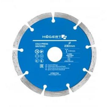 Disco de diamante 230 mm Hogert Technik HT6D752 - Disco lija para amolador angular, diseñado para cortar baldosas cerámicas y superficies de materiales de construcción